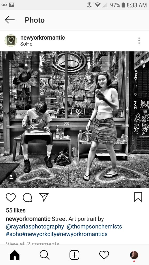 a picture of Hash Halpern with another artist in front of Thompson Alchemists