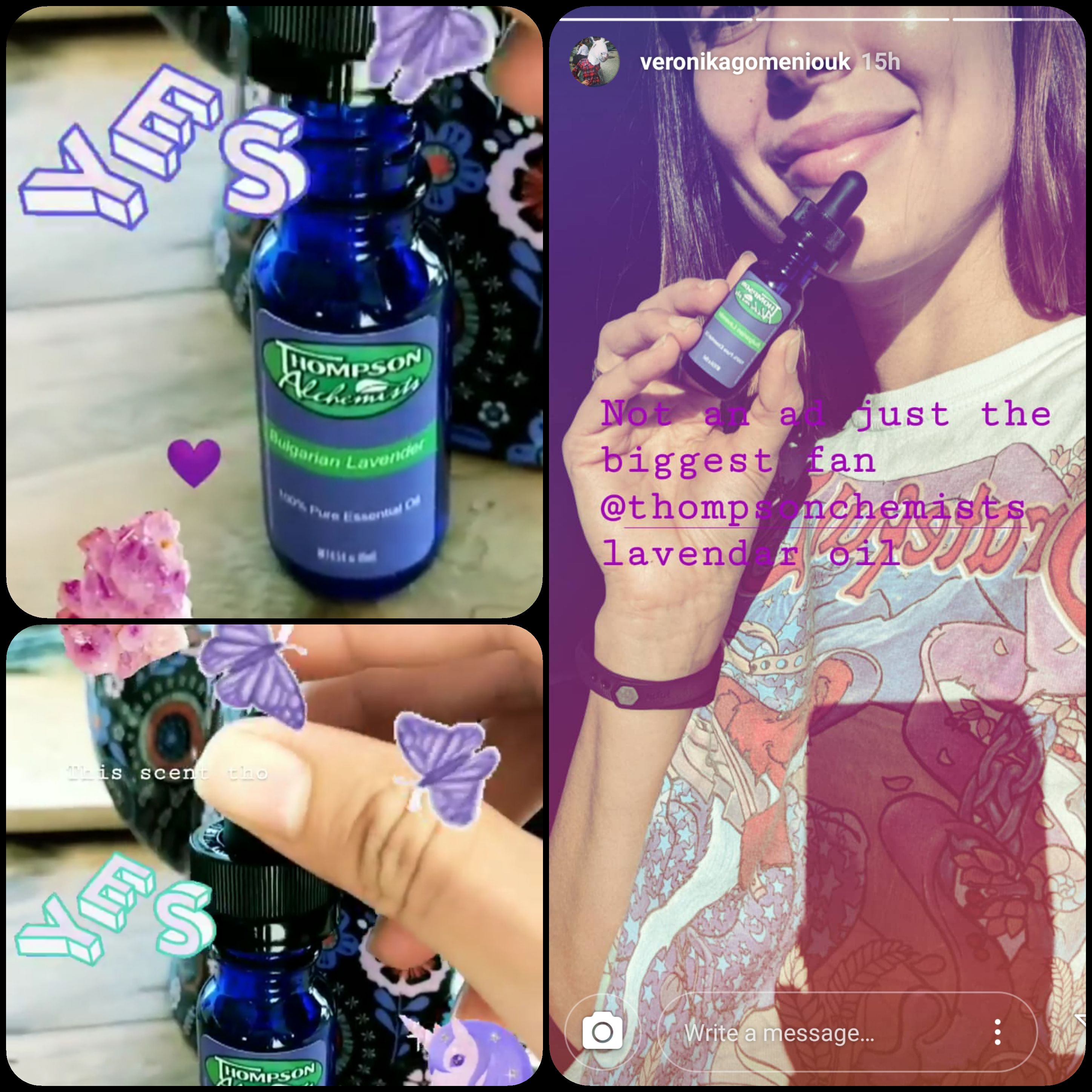 Veronika Gomeniouk  loves Thompson Alchemists essential oil 