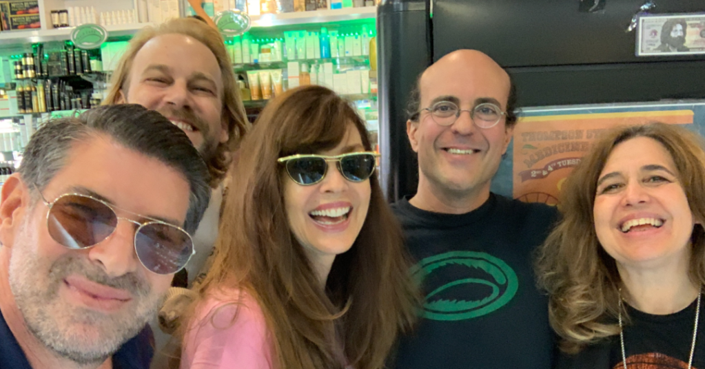 a picture of gary and jolie alony "mama j and the medicine man" at their Soho NYC retail store with Michael, Philip B, Carol Alt