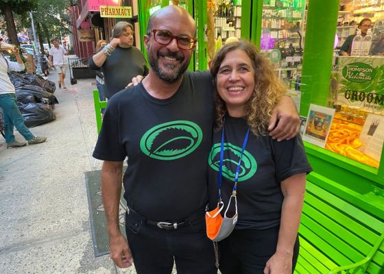 Gary Alony with Jolie Alony standing in front of Thompson Alchemsits